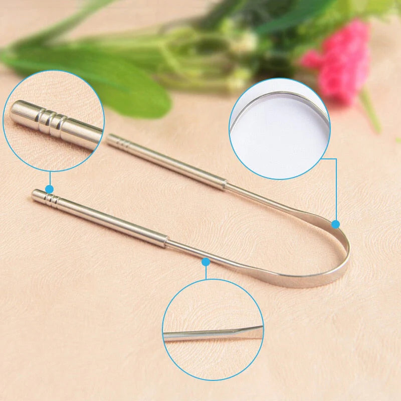 Tongue Scraper Stainless Steel Curved Blade