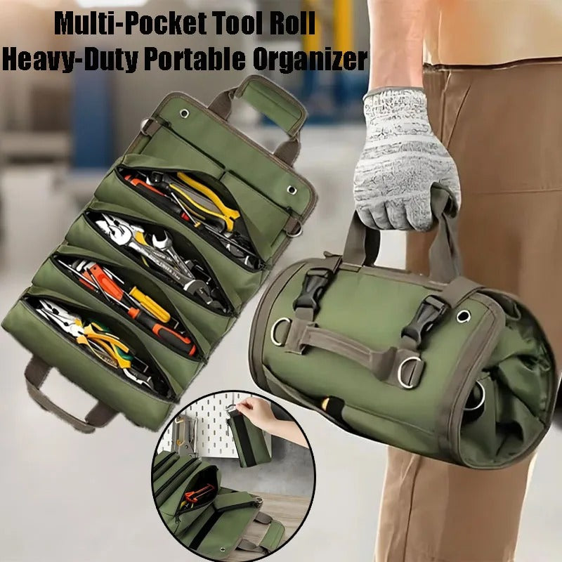 Tool Organizer Roll Up Removable Pockets & Carry Handle