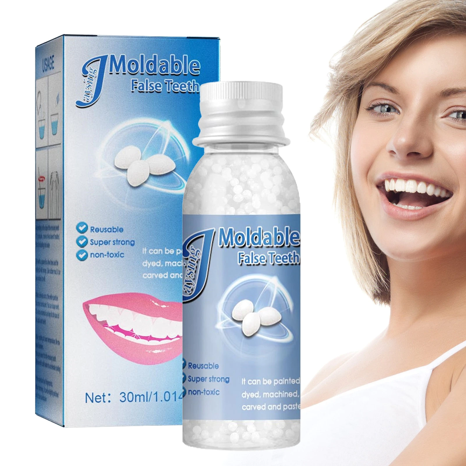 Tooth Repair Kit Moldable Granulate Reusable Natural-Looking Finish