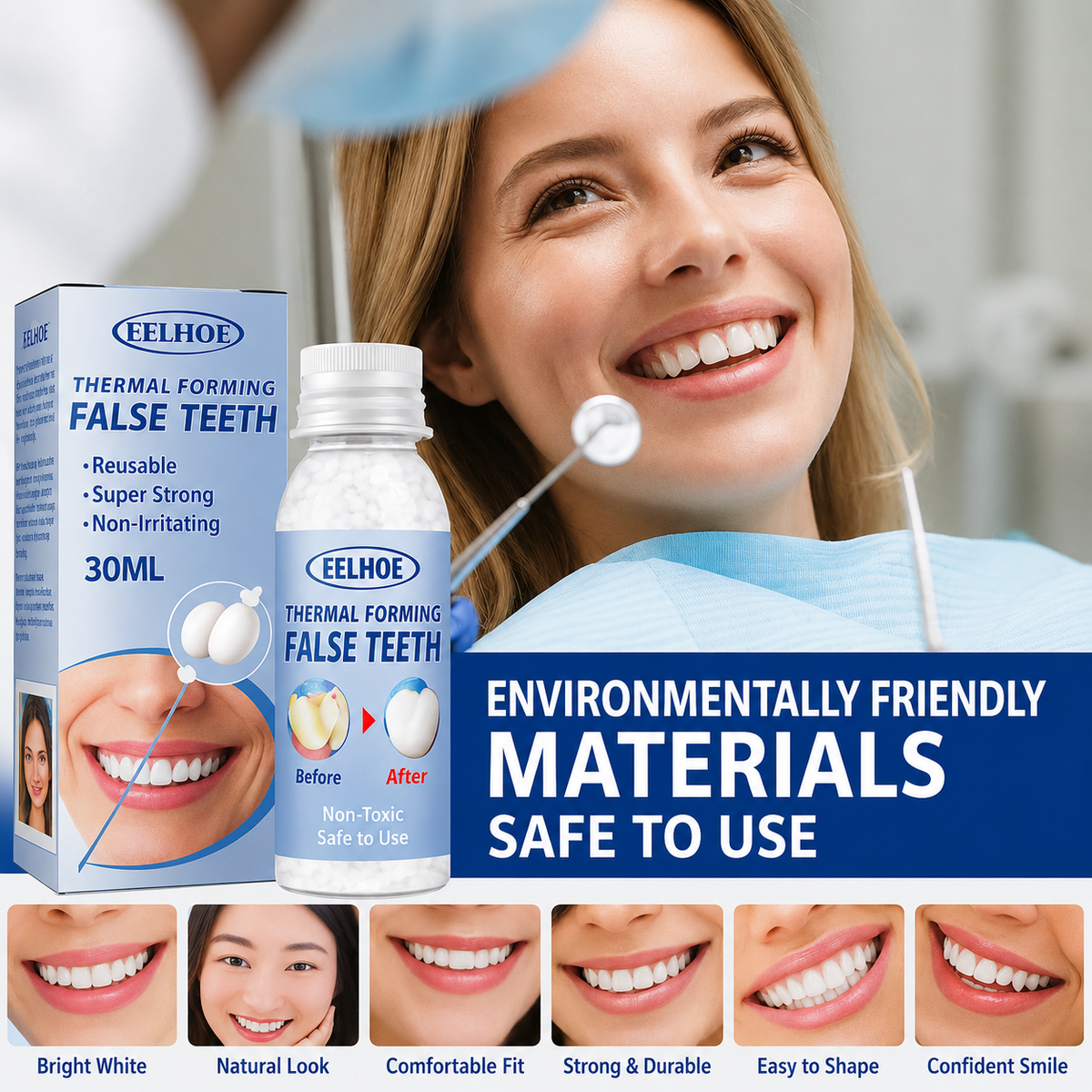 Tooth Repair Kit Natural Tooth Color Instant Fill