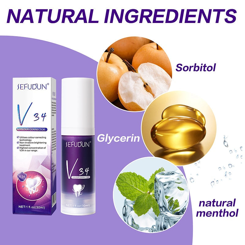Toothpaste Violet Tone Neutralizer Baking Soda & Plant Extracts
