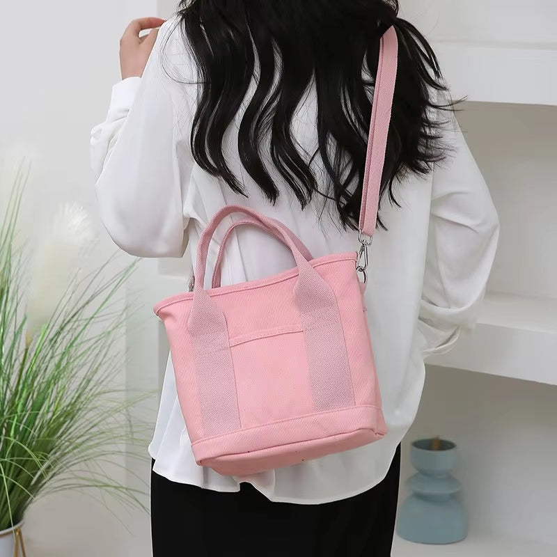 Tote Bag Canvas Interior Pockets & Metal Zipper