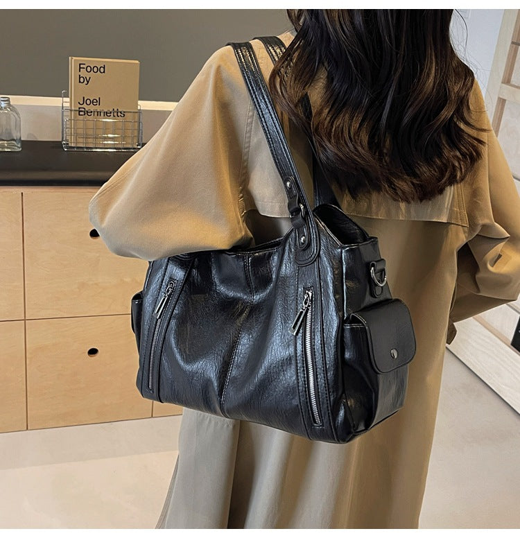 Tote Bag Genuine Leather Spacious Interior & Durable Handles