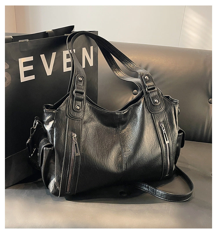 Tote Bag Genuine Leather Spacious Interior & Durable Handles