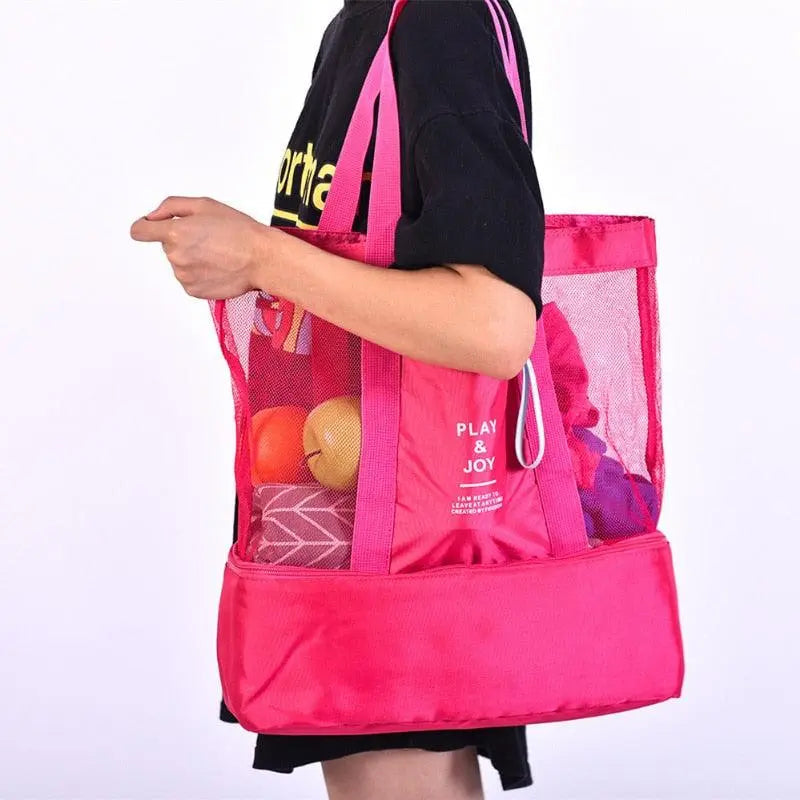 Tote Bag Insulated Cooler Mesh Top Internal Divider