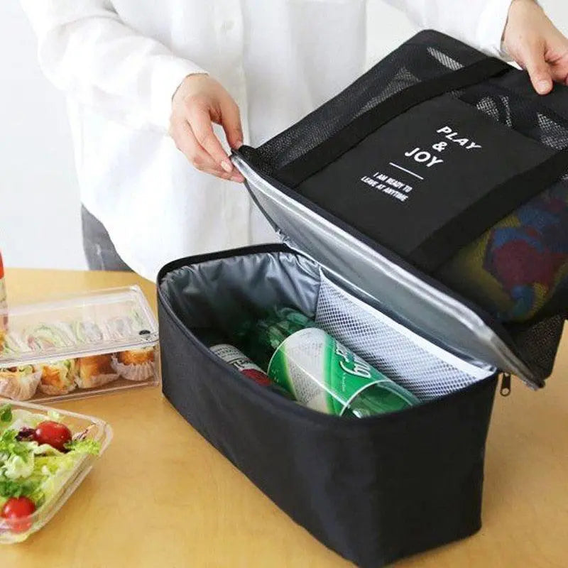 Tote Bag Insulated Cooler Mesh Top Internal Divider