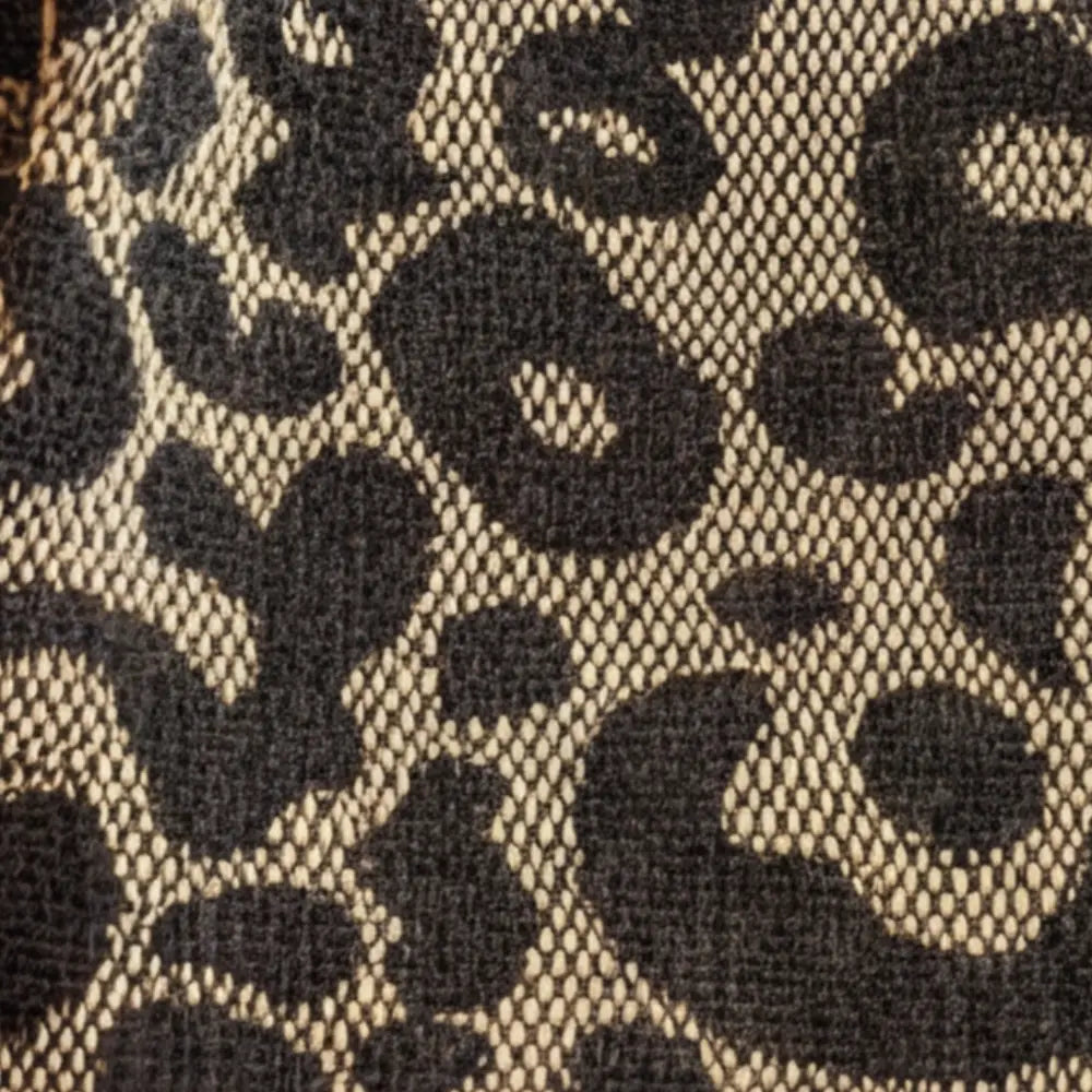 Tote Bag Leopard Print Woven Canvas Gold Chain Straps