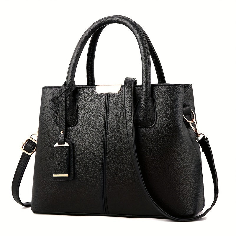 Tote Structured Water Repellent PU Leather Multiple Pockets