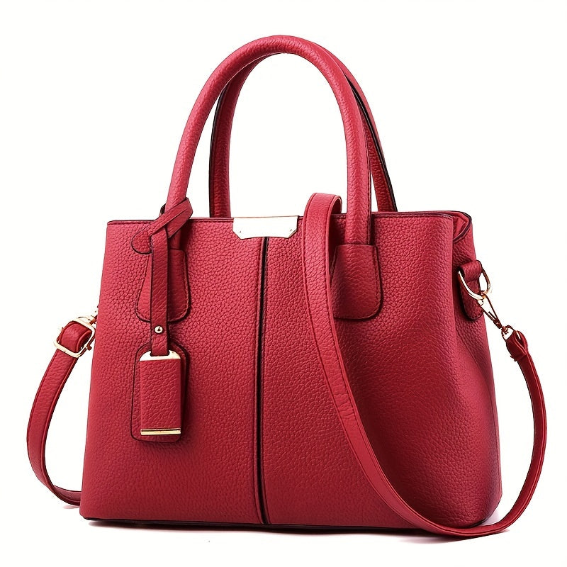 Tote Structured Water Repellent PU Leather Multiple Pockets