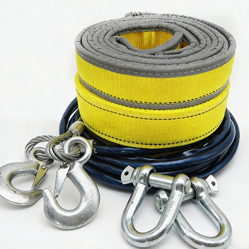 Tow Rope 8-Ton Forged U-Bolt Hooks Reflective Strips