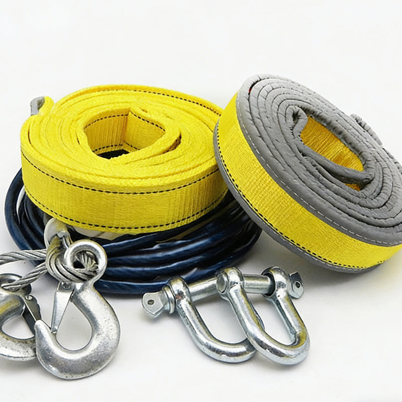 Tow Rope 8-Ton Forged U-Bolt Hooks Reflective Strips