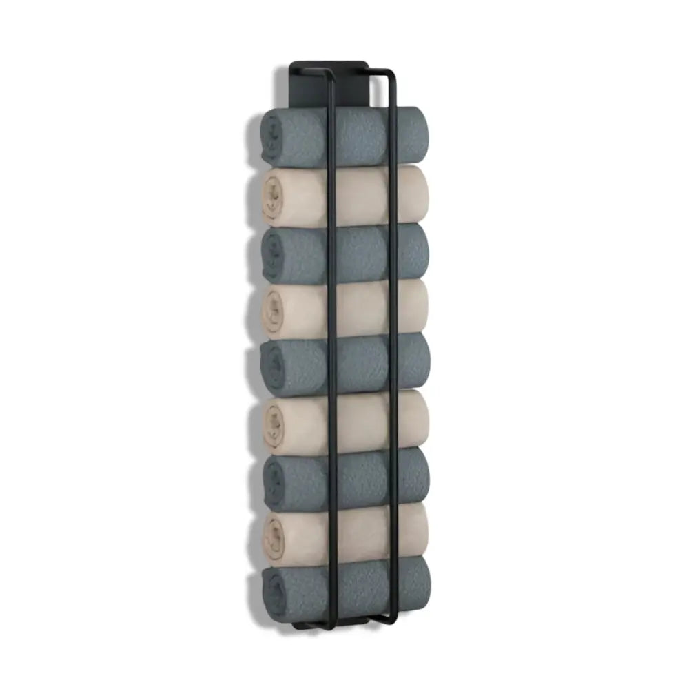 Towel Holder Wall-Mounted Matte Black Wrought Iron