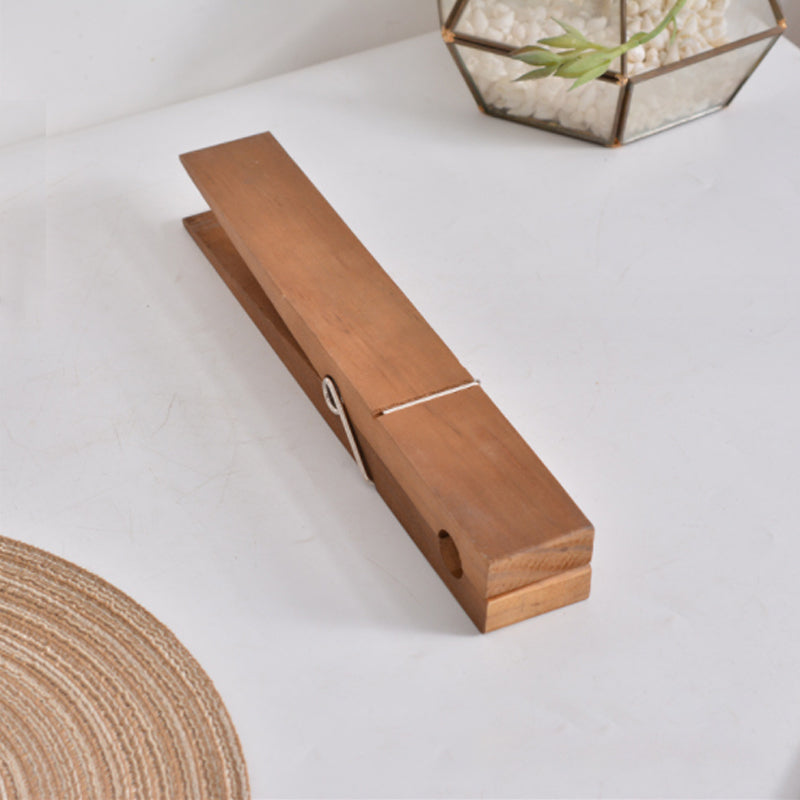 Towel Holder Wood Strong Spring Clip & Nano Adhesive