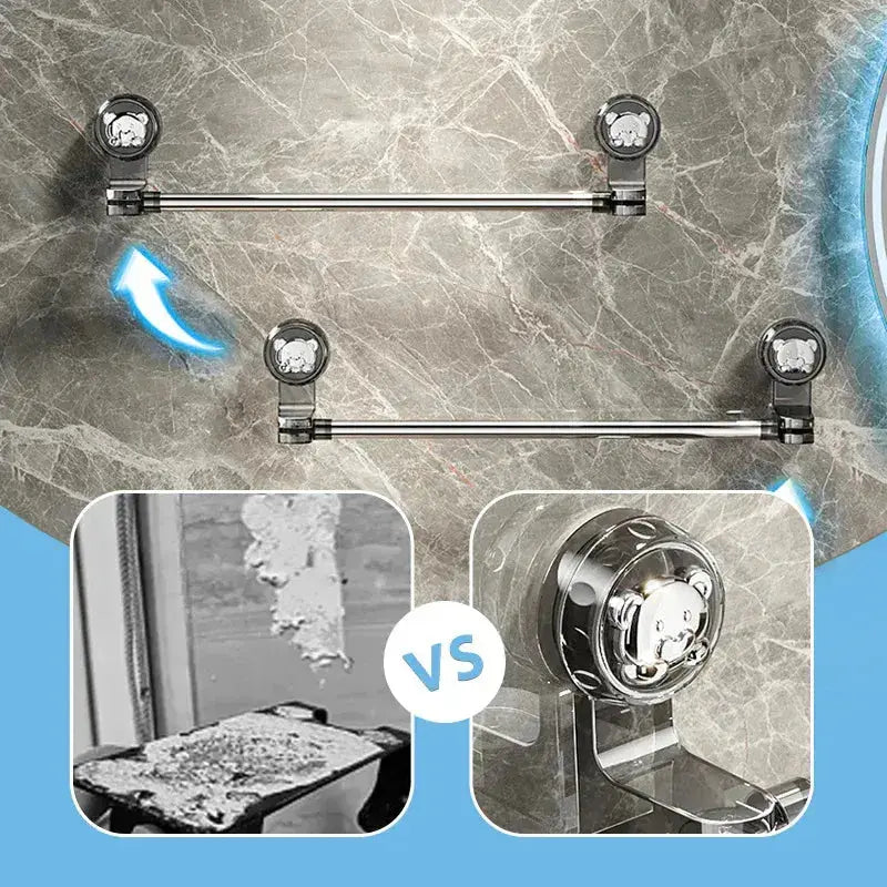 Towel Rack Extendable Suction Cups Vent Gap