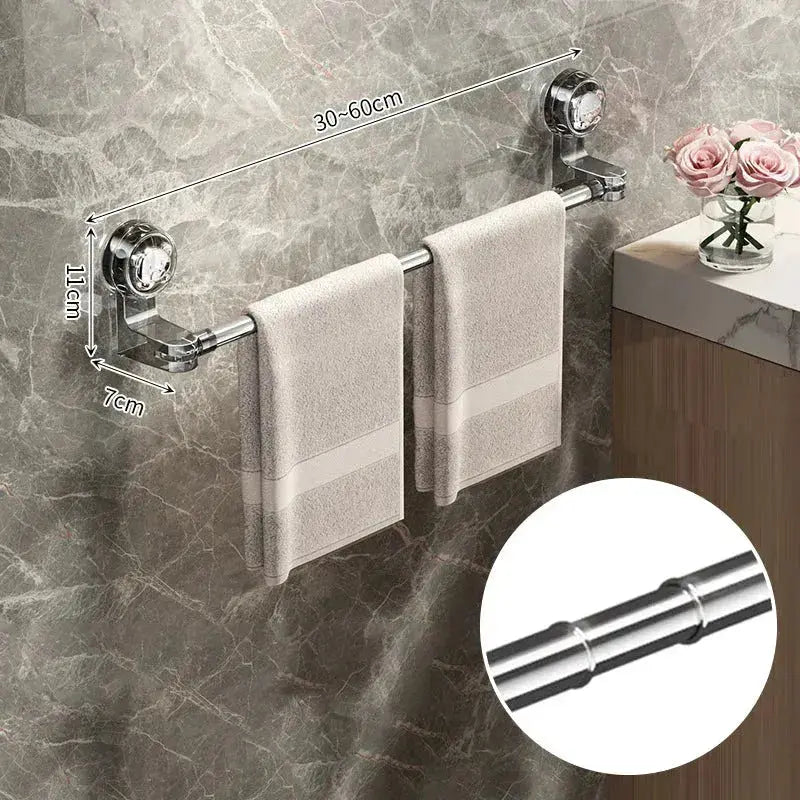 Towel Rack Extendable Suction Cups Vent Gap