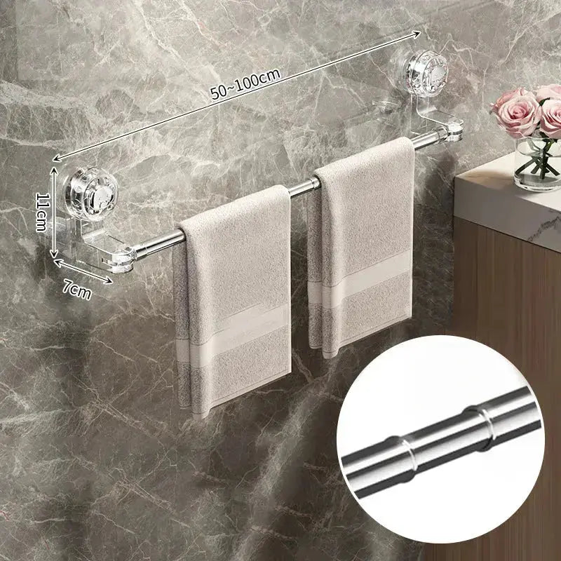 Towel Rack Extendable Suction Cups Vent Gap