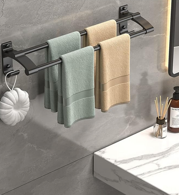 Towel Rack No-Drill Aluminum Hooks