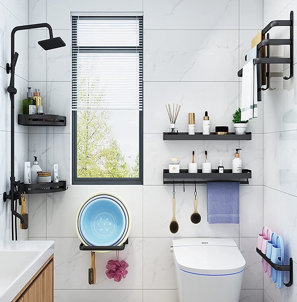 Towel Rack No-Drill Aluminum Hooks