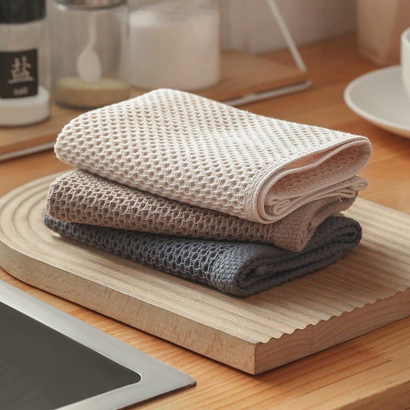 Towel Set Quick-Dry Waffle Texture Cotton Blend