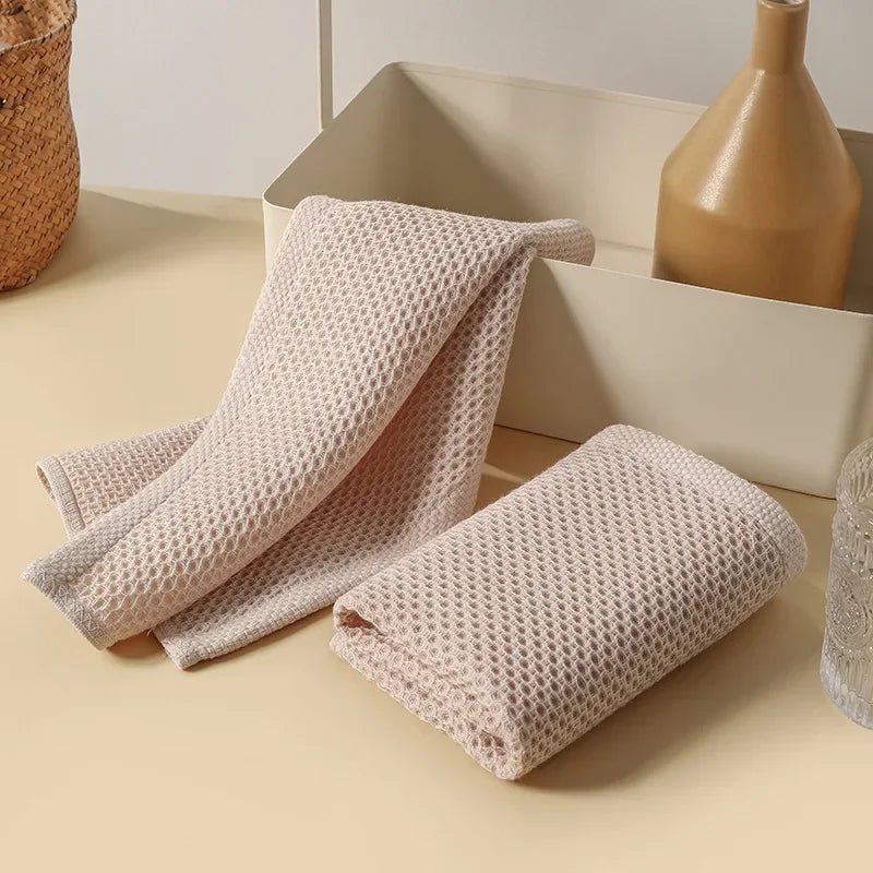 Towel Set Quick-Dry Waffle Texture Cotton Blend
