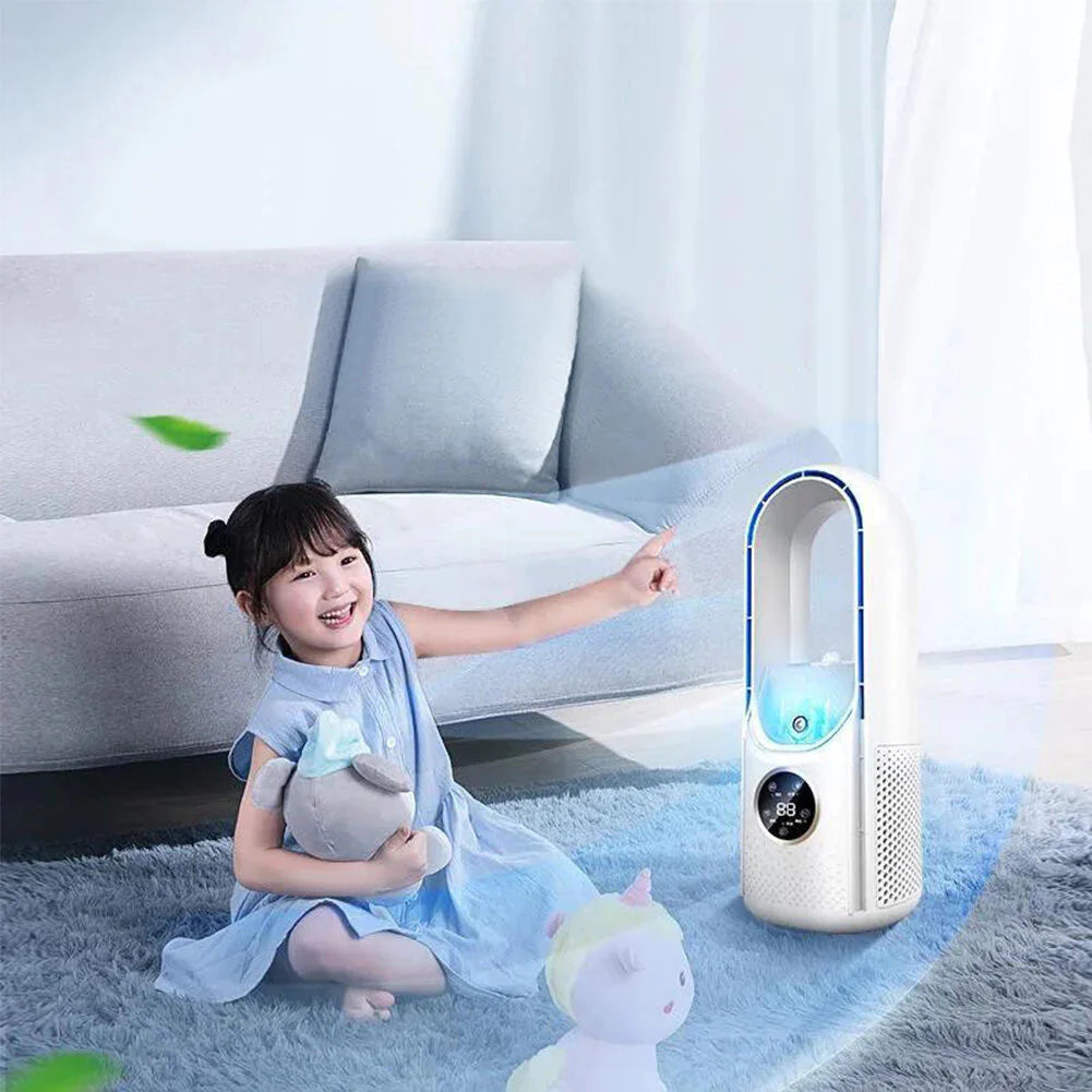 Tower Fan Bladeless Humidifying Quiet Touch Display & Timer