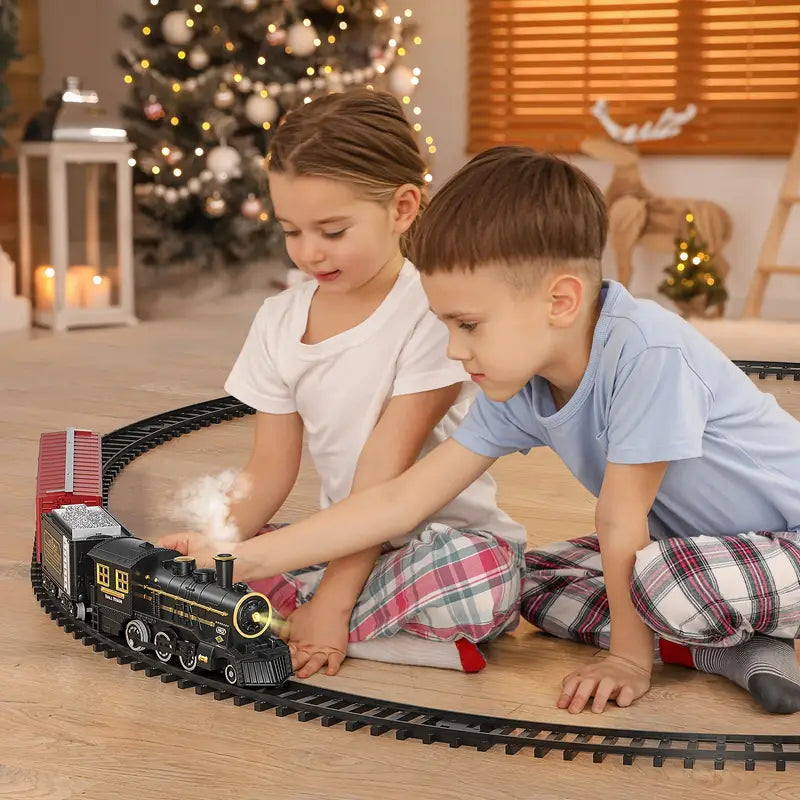 Toy Train Set Battery-Powered LED Lights & Sound Effects