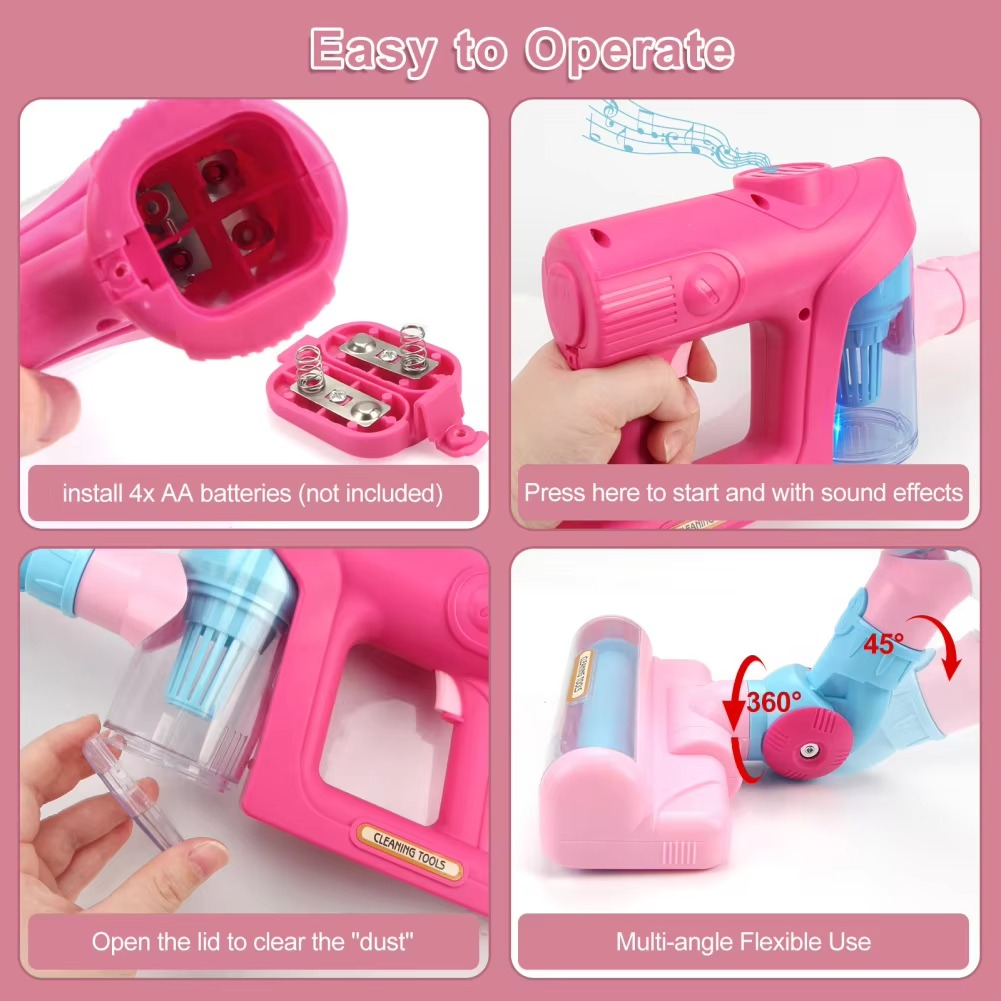 Toy Vacuum Interactive Music & Lights Battery-Powered
