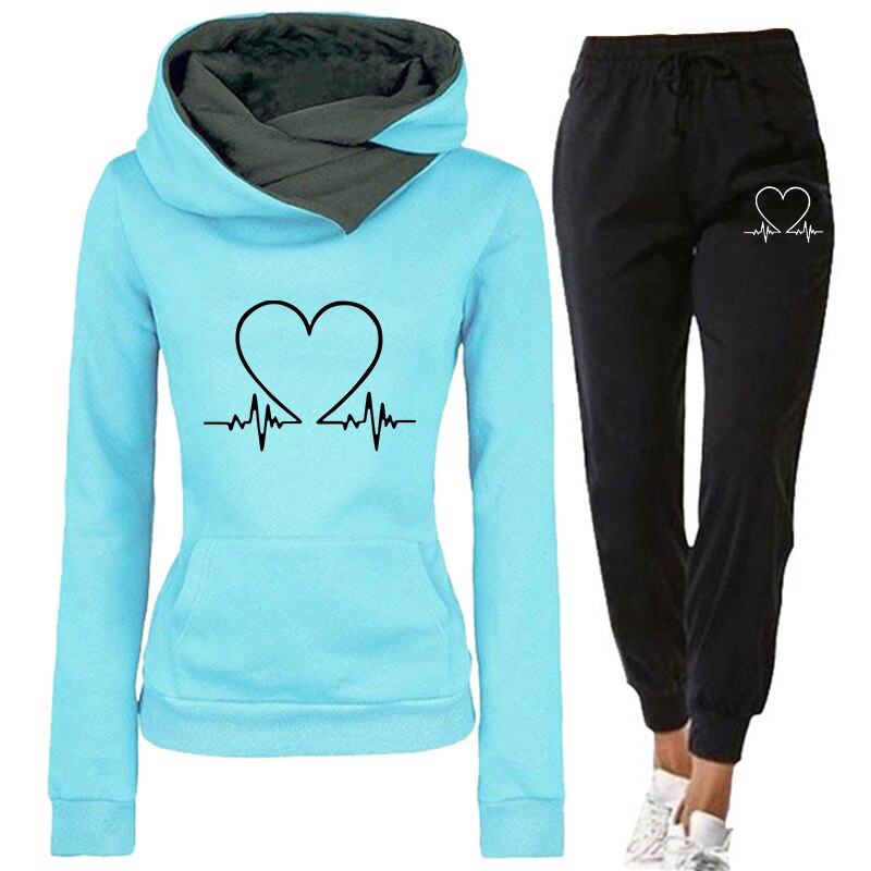 Tracksuit Set Breathable Fabric Zip Hoodie & Joggers