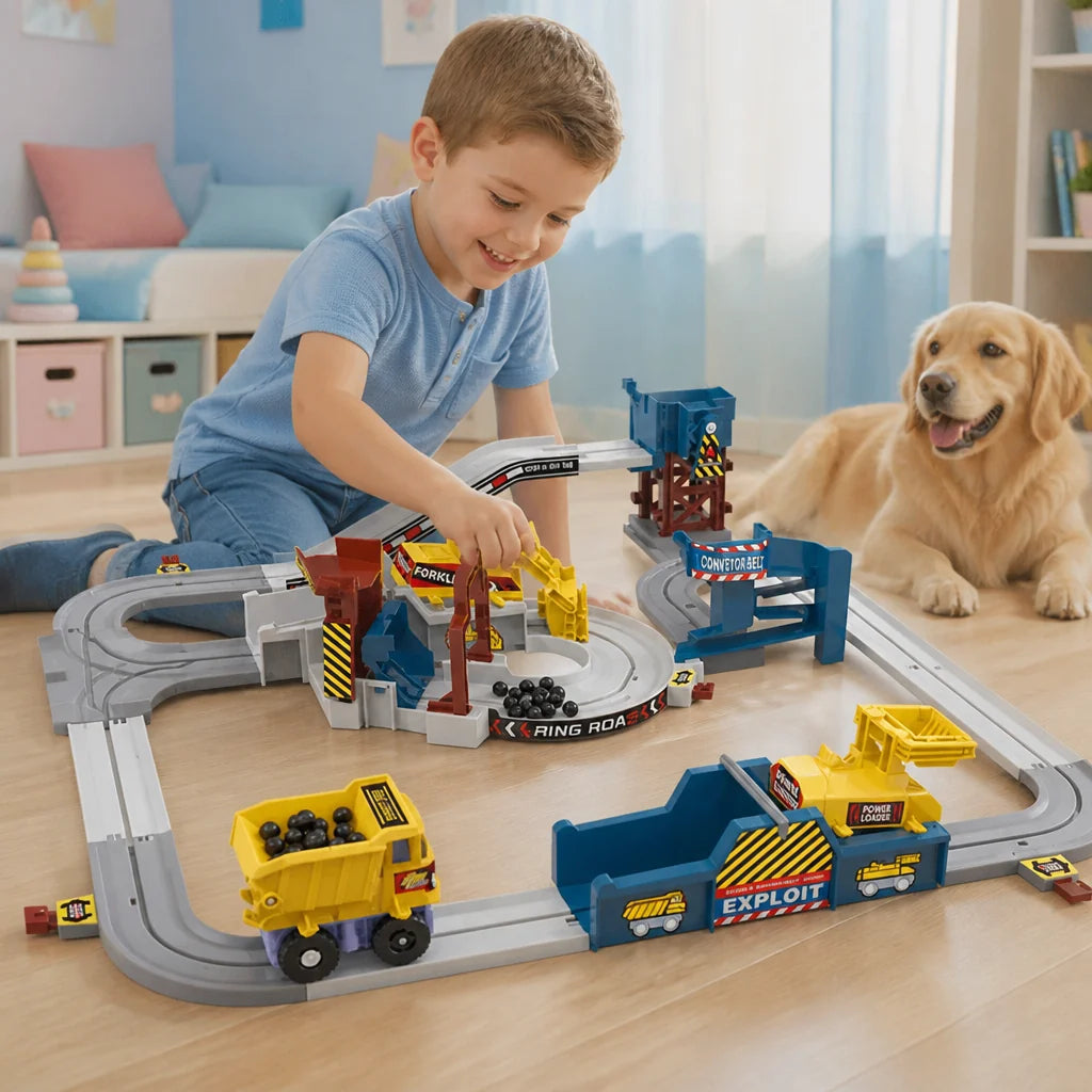 Train Set Electric Battery-Free Tracks & Vehicles