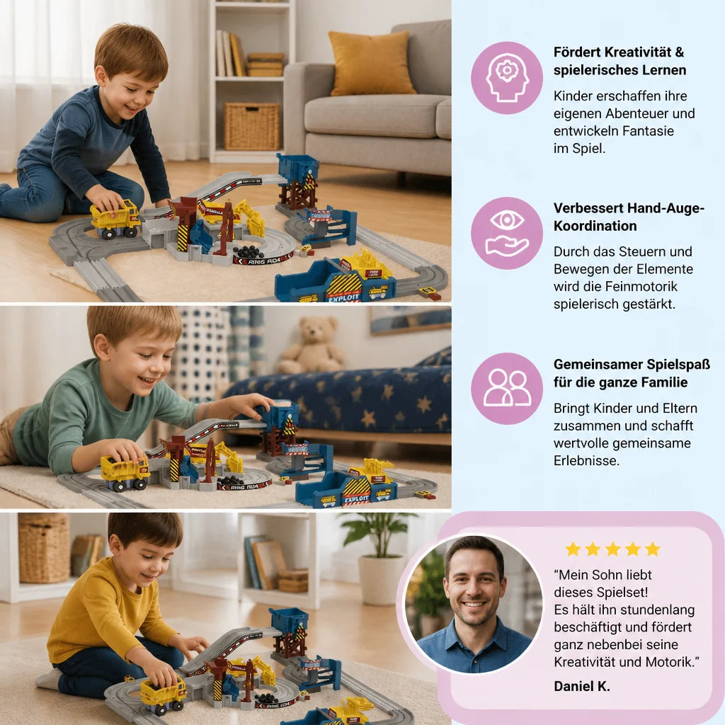 Train Set Electric Battery-Free Tracks & Vehicles