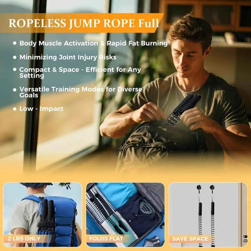 Training Ropes Weighted Steel Springs & Non-Slip Leather Handles