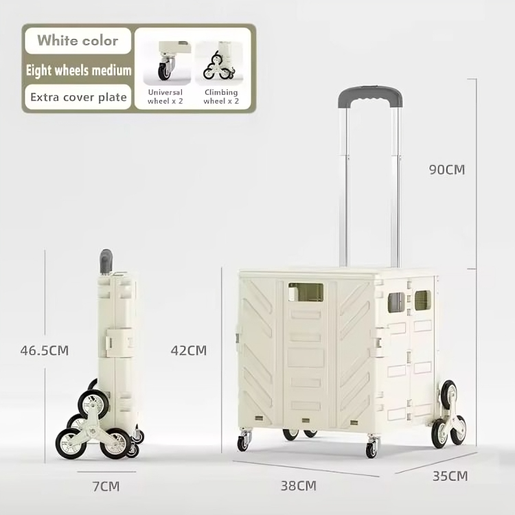 Transport Cart Foldable Stair-Climbing Wheels 75L