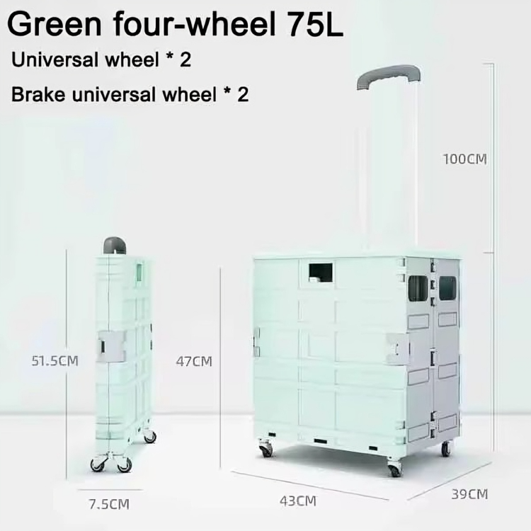 Transport Cart Foldable Stair-Climbing Wheels 75L