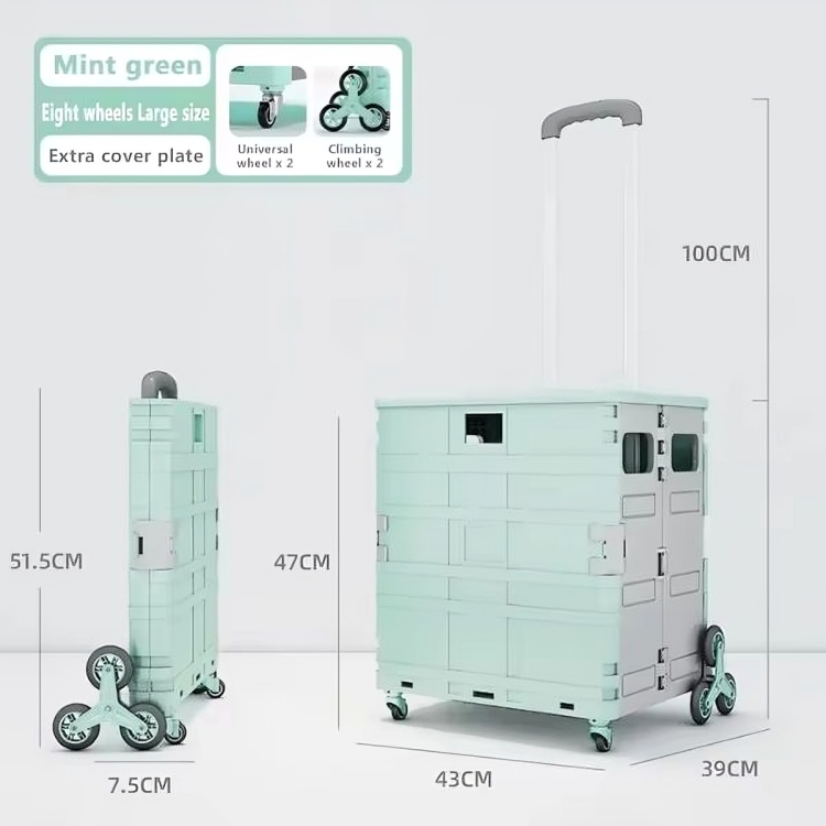 Transport Cart Foldable Stair-Climbing Wheels 75L