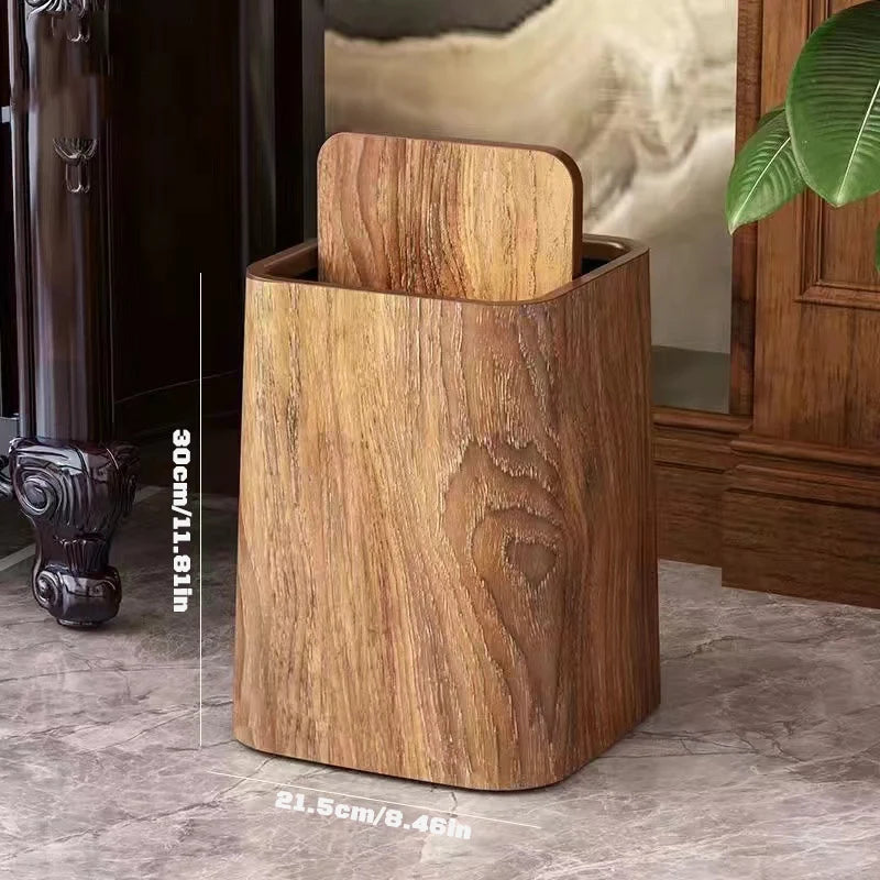 Trash Can 360° Swivel Lid Concealed Bag Compartment