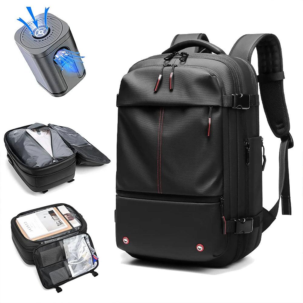 Travel Backpack Vacuum Compression Expandable 60L Padded Laptop Compartment