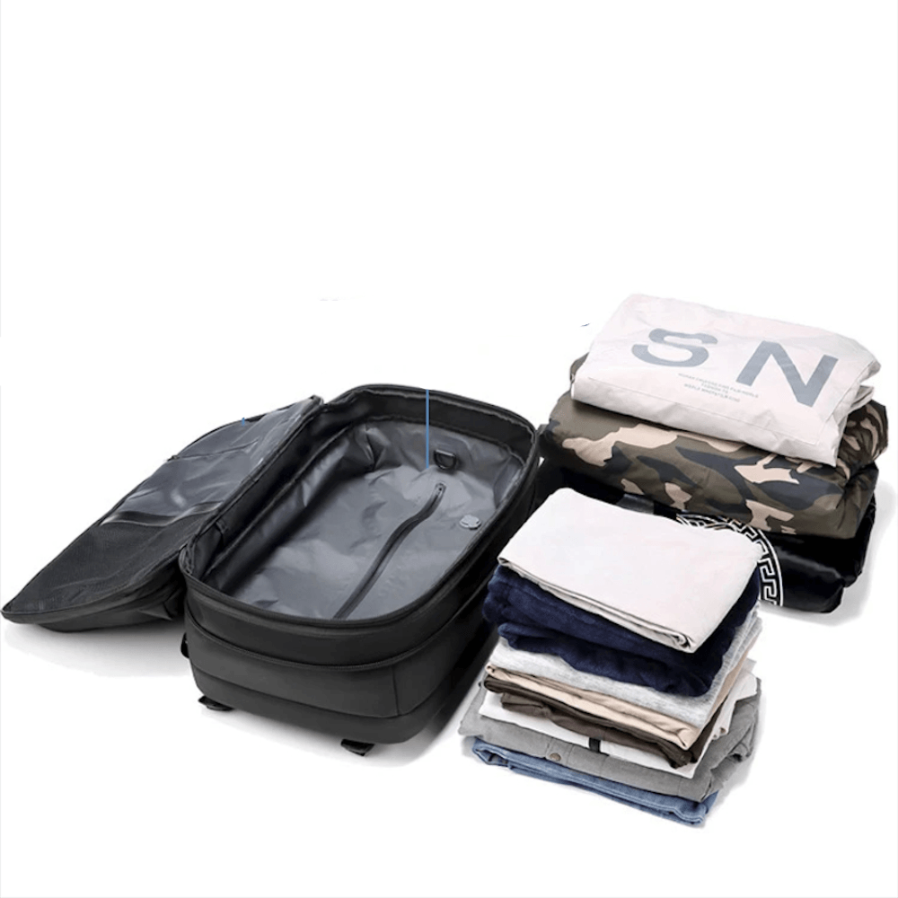 Travel Backpack Vacuum Compression Expandable 60L Padded Laptop Compartment