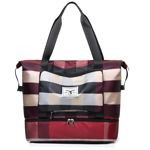 Travel Bag Foldable Space-Saving Zippered Wet Compartment 20-35L