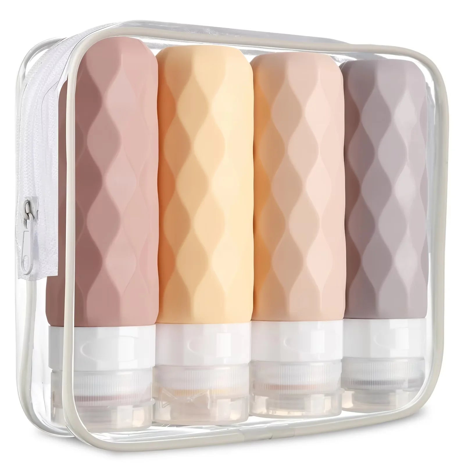 Travel Bottle Set Leak-Proof Silicone 90 ml Clear Bag