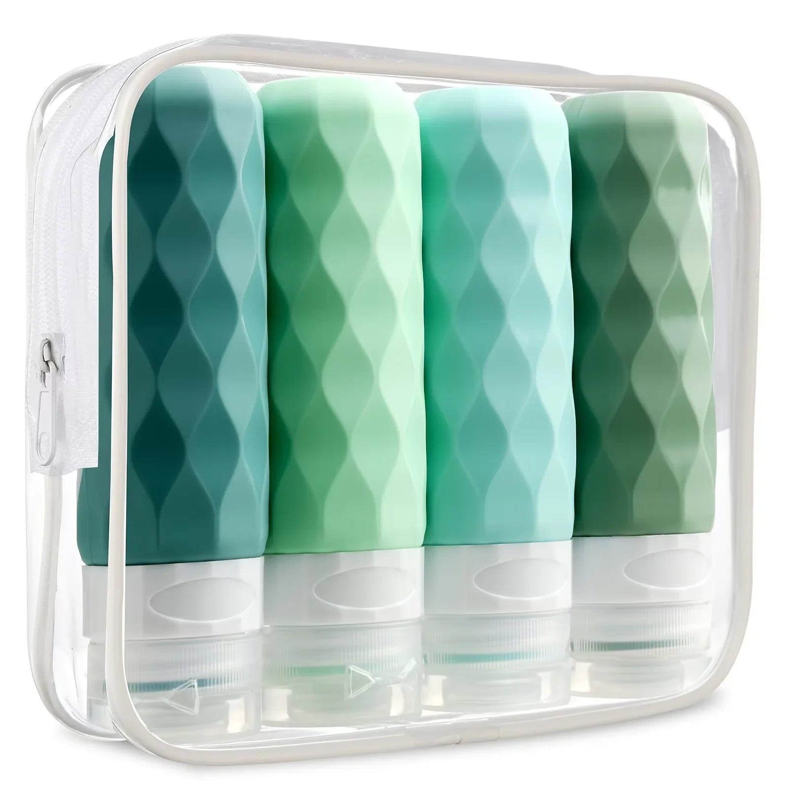 Travel Bottle Set Leak-Proof Silicone 90 ml Clear Bag