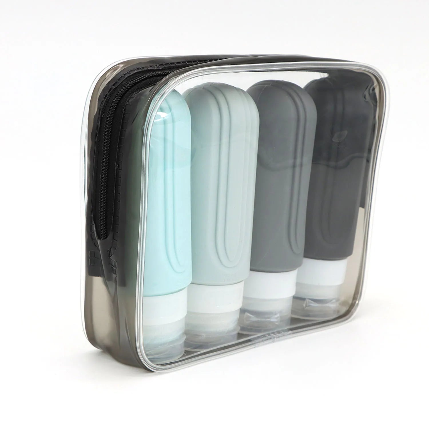 Travel Bottle Set Leak-Proof Silicone 90 ml Clear Bag