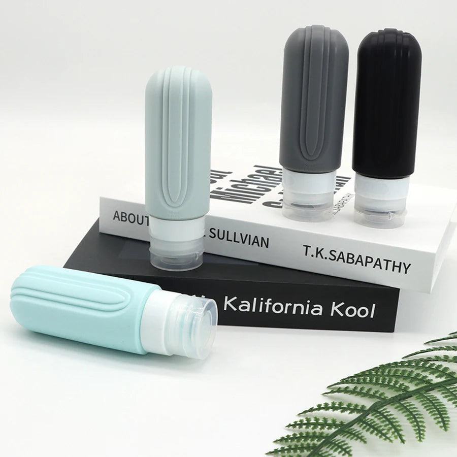 Travel Bottle Set Leak-Proof Silicone 90 ml Clear Bag