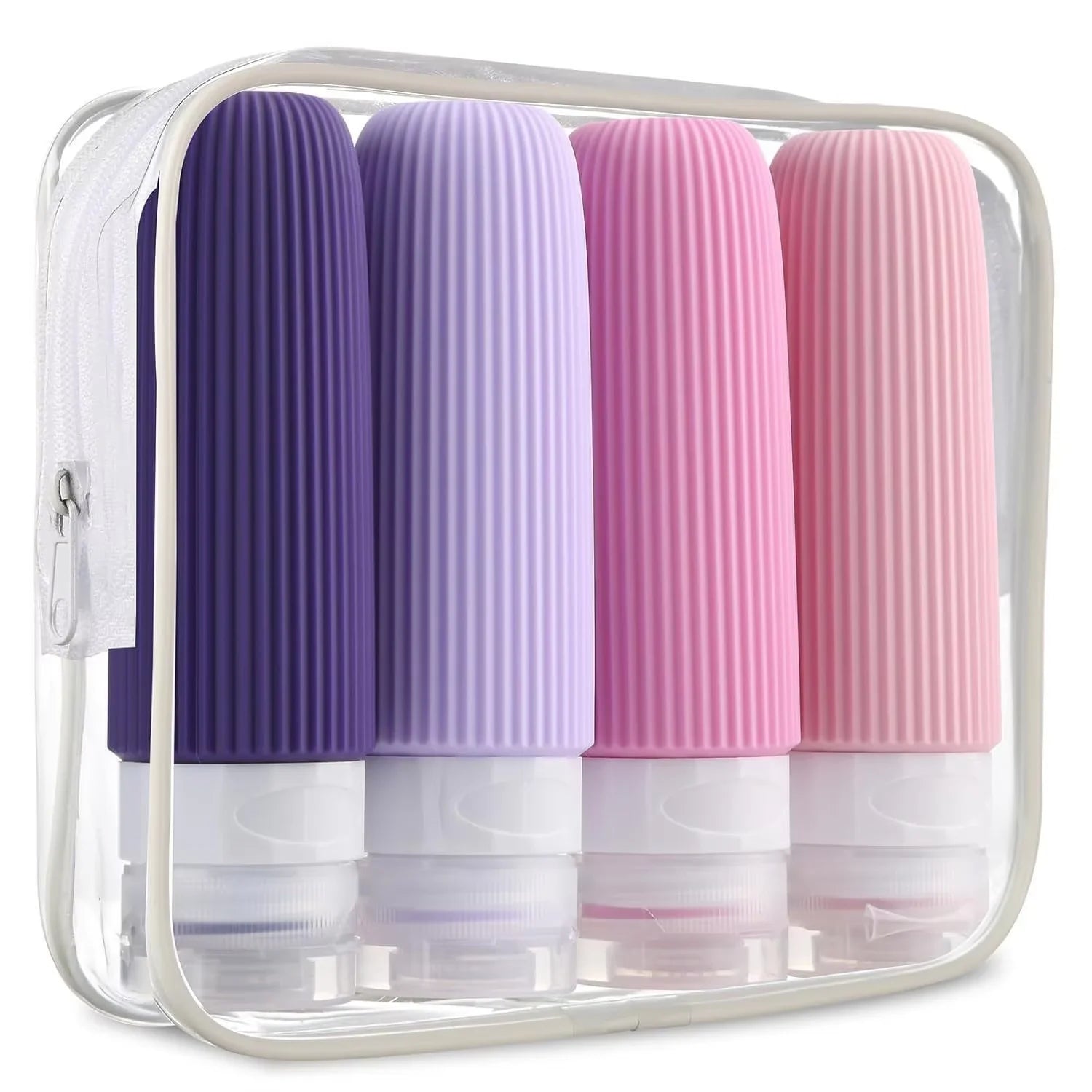 Travel Bottle Set Leak-Proof Silicone 90 ml Clear Bag