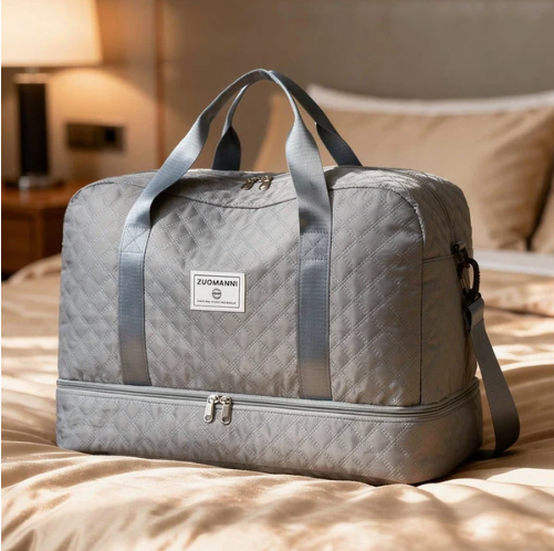 Travel Duffel Bag Separate Shoe Compartment Foldable Water-Repellent