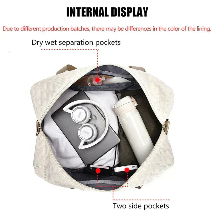 Travel Duffel Bag Separate Shoe Compartment Foldable Water-Repellent