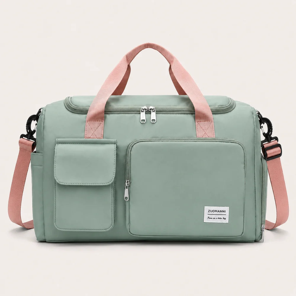 Travel Duffel Bag Separate Shoe Compartment Water-Repellent Nylon