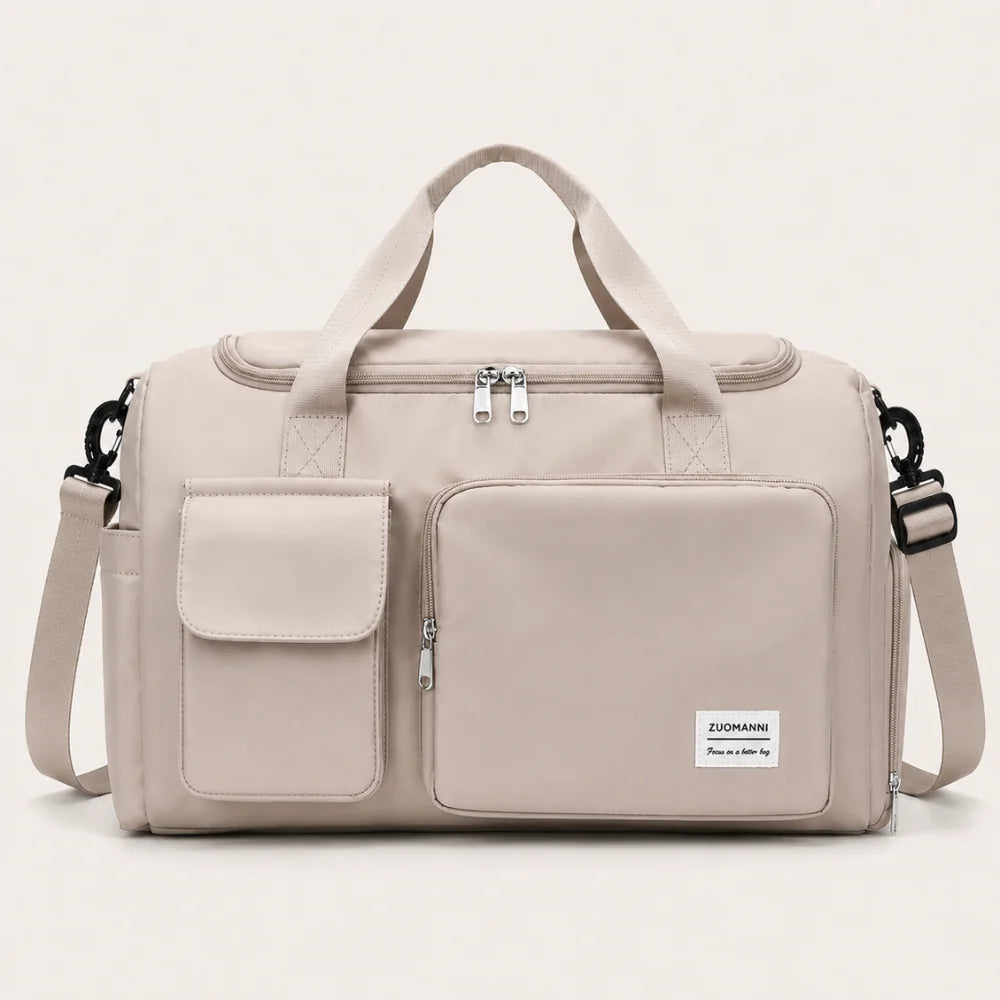 Travel Duffel Bag Separate Shoe Compartment Water-Repellent Nylon