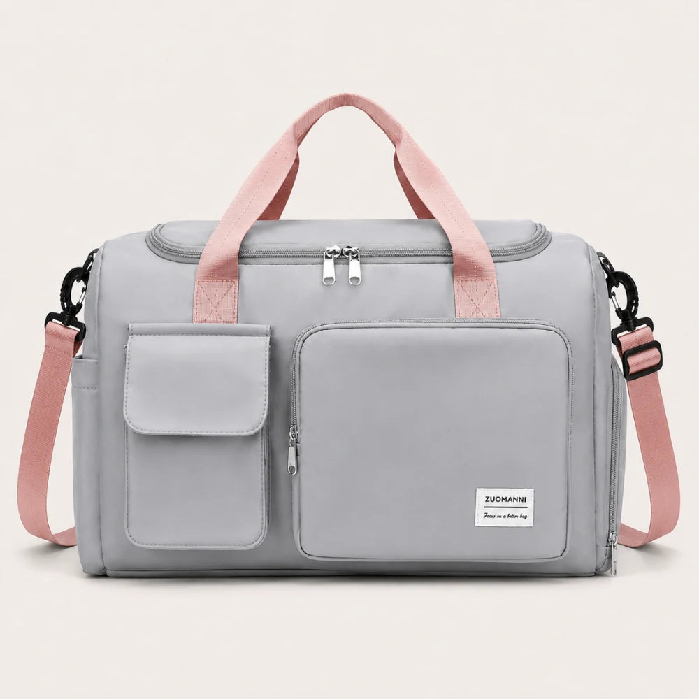 Travel Duffel Bag Separate Shoe Compartment Water-Repellent Nylon