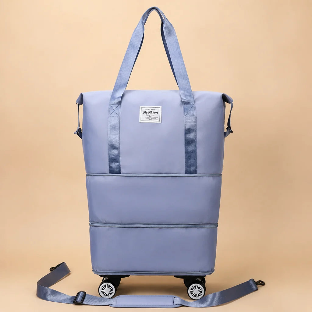 Travel Duffel Bag Wet Dry Compartment Removable Spinner Wheels