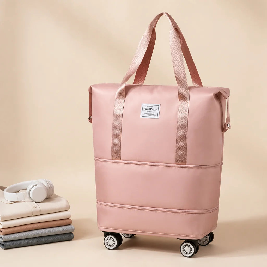 Travel Duffel Bag Wet Dry Compartment Removable Spinner Wheels